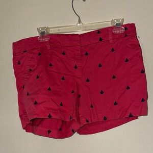 British Khaki Red Nautical Print Shorts